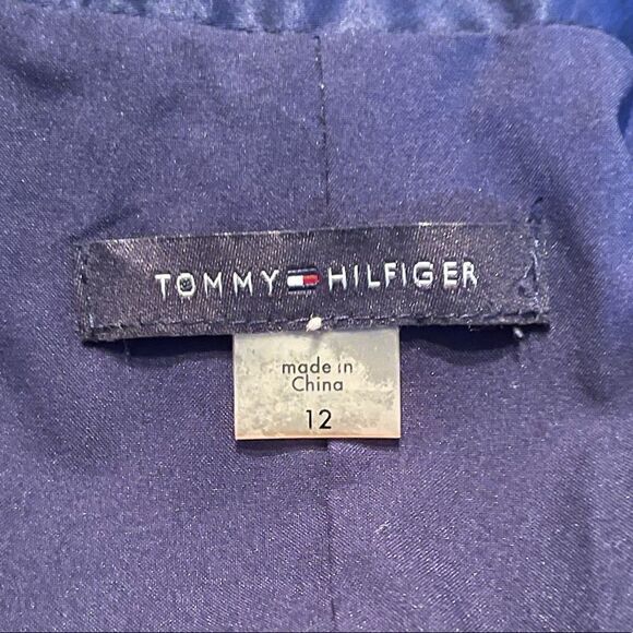 Tommy Hilfiger 100% Cotton Midnight Blue Waist w/ Belt Sleeveless V-Neck Sz 12 - Picture 8 of 9